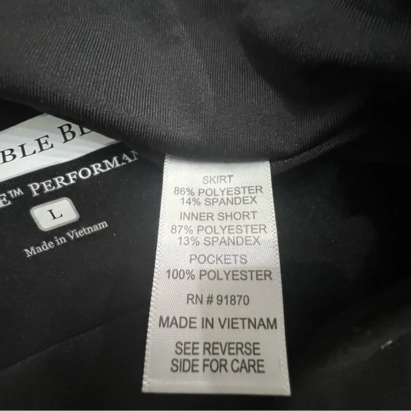 PEBBLE BEACH DRY LUX PERFORMANCE black tennis skort with back ruffle size large - Picture 4 of 6